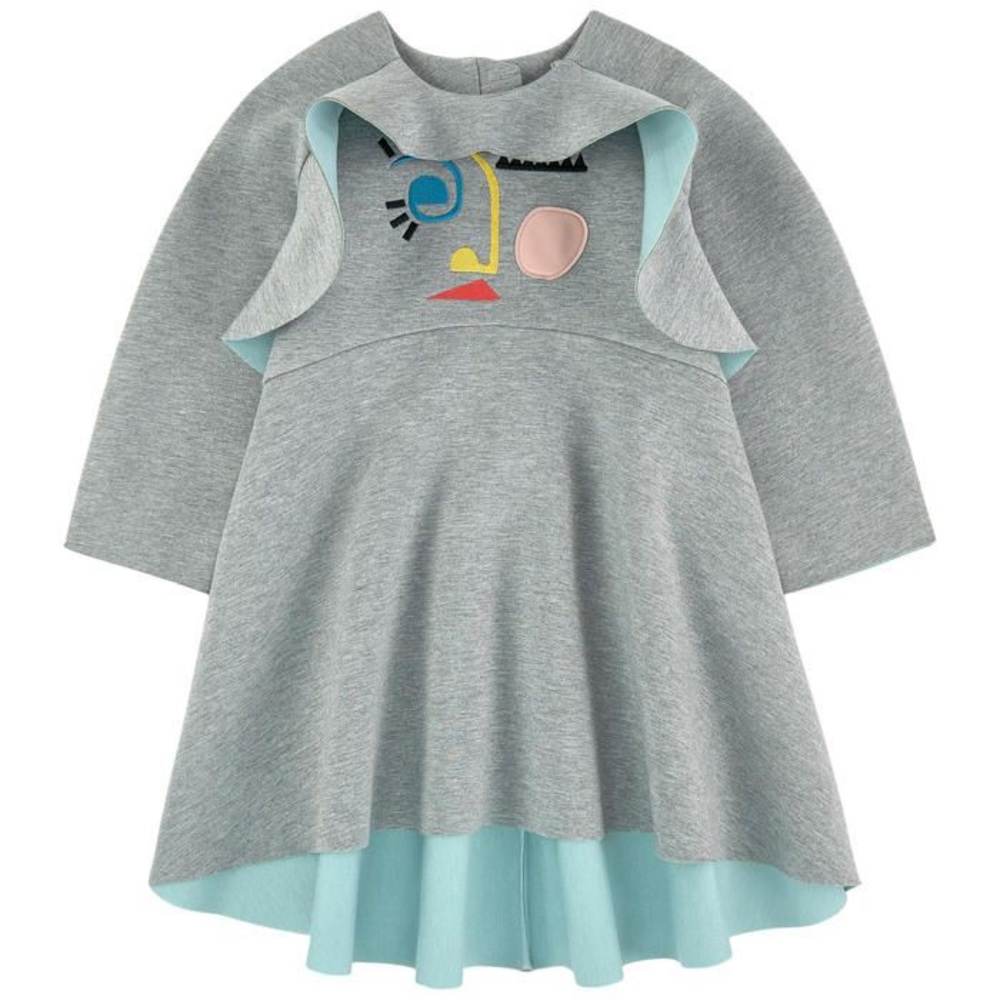 Embroidered neoprene dress
